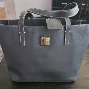 Dooney & Bourke Grey Saffiano Leather Charleston Shopper Tote